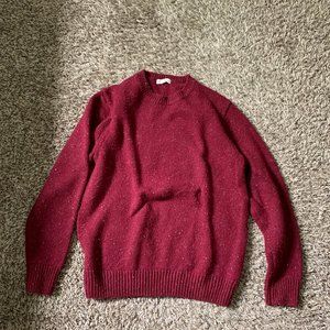 Men's Small Red Knit British Khaki Winter Sweater